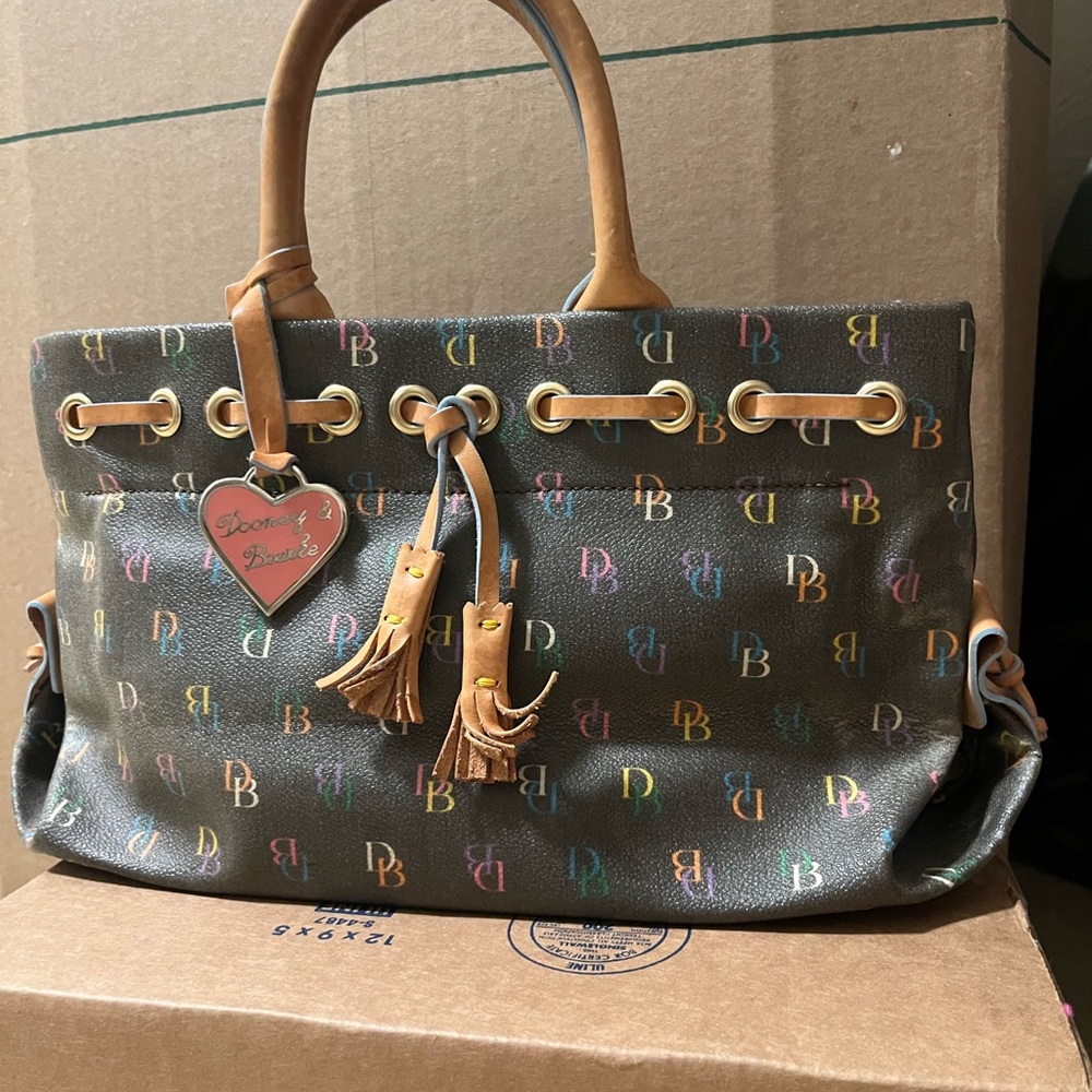 Dooney & Bourke brown Satchel with Multicolor Accents